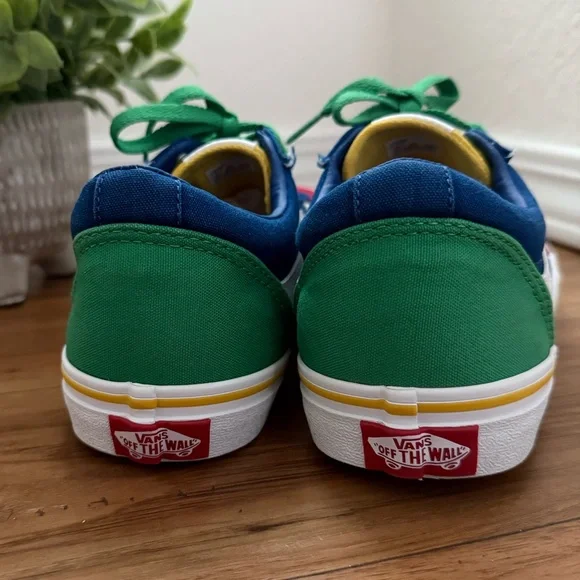 ~EUC Vans Red and Blue Shoes with Green & Yellow Accents~ - Picture 5 of 7